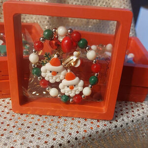 Ho Ho Ho, Christmas Beaded Bracelet & Earrings Set
